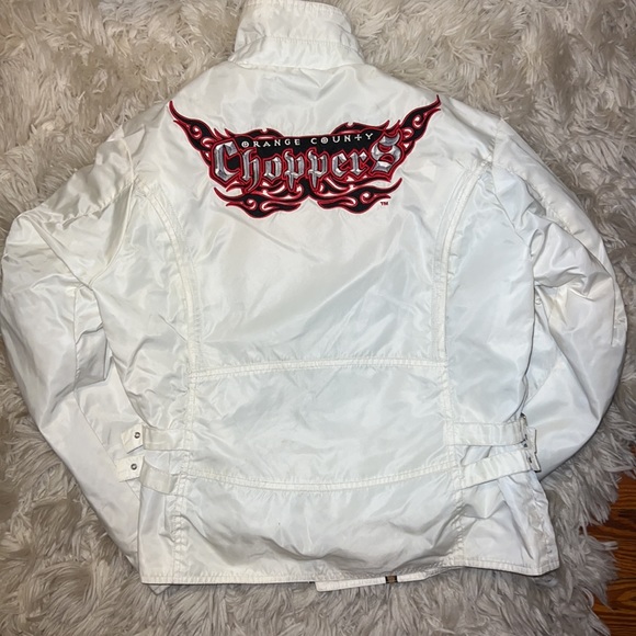 ORANGE COUNTY CHOPPERS MOTORCYCLE RACING JACKET WHITE RED BLACK sz.m - Picture 2 of 9